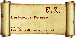 Berkovits Kenese névjegykártya